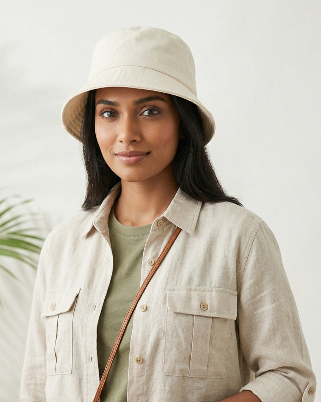 AyuboOne Bucket Hat | Minimalist Cream Cotton